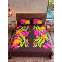 Hand Painted Rayon Bedsheet Set King Size